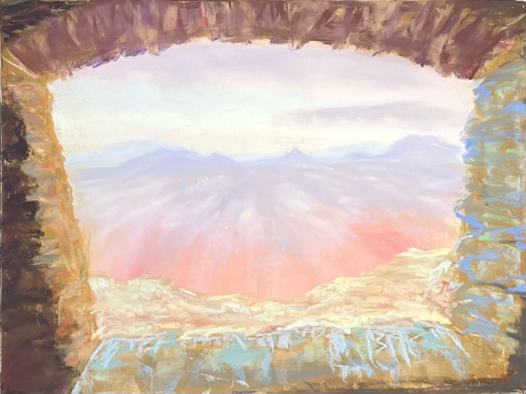 View of Phoenix looking through an adobe window at Dobbins Lookout